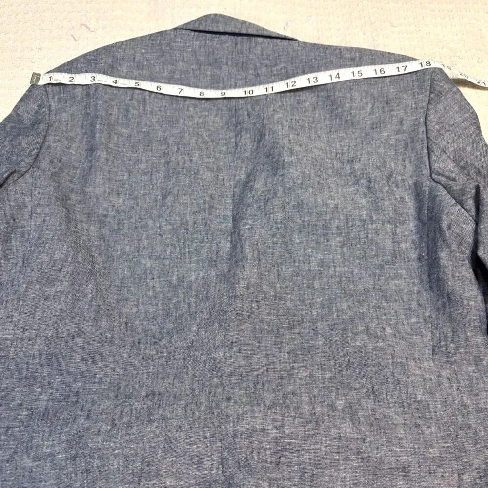 Banana Republic 38R Blue Linen Cotton Blend Blazer Standard Fit